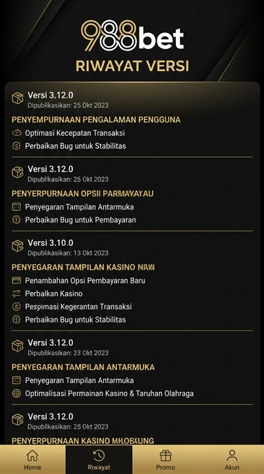 Riwayat Versi 988bet untuk Pengguna Android