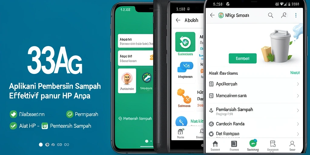 Antarmuka aplikasi Pembersih Sampah 33AG yang sederhana dan efektif.