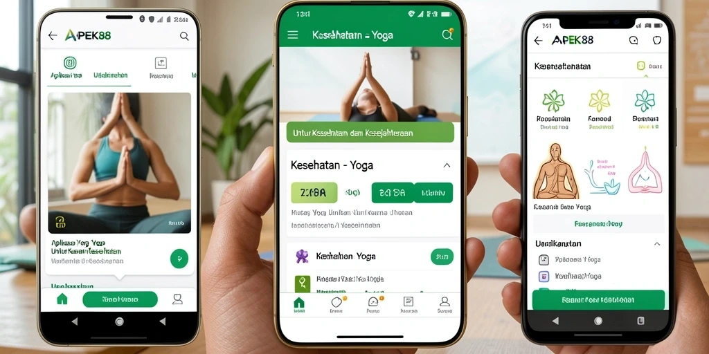 Antarmuka pengguna APEK88 yang modern dan fungsional untuk yoga.