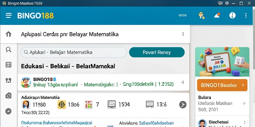 Tampilan antarmuka BINGO188 yang menarik dan interaktif untuk belajar Matematika.