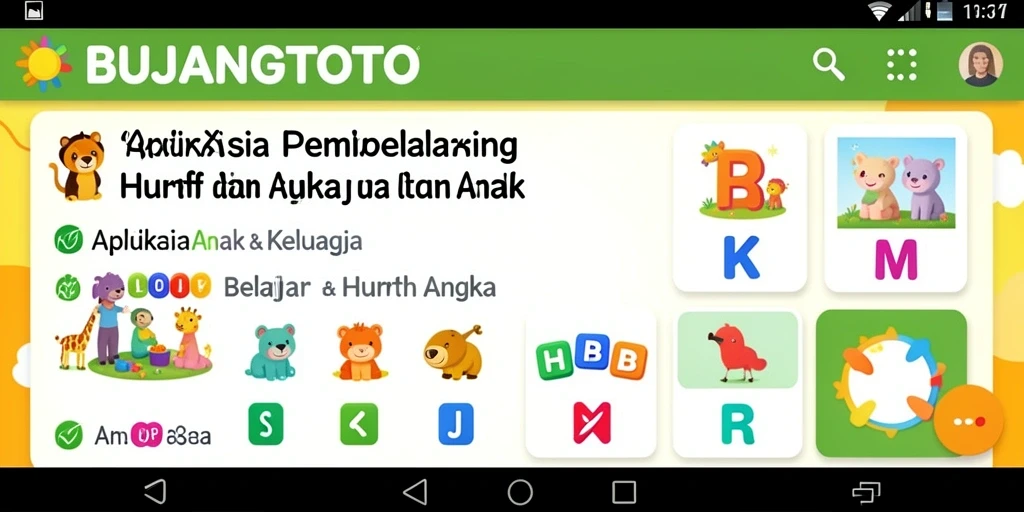 Tampilan antarmuka BUJANGTOTO yang ceria dan interaktif.