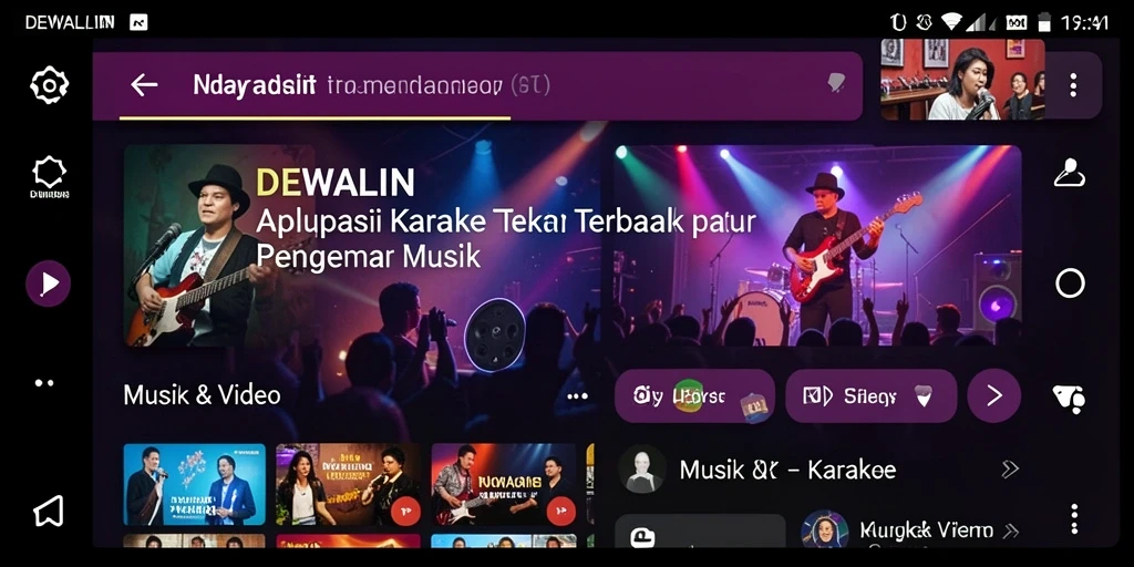 Tampilan antarmuka DEWALIN yang menarik dan mudah diakses untuk karaoke.