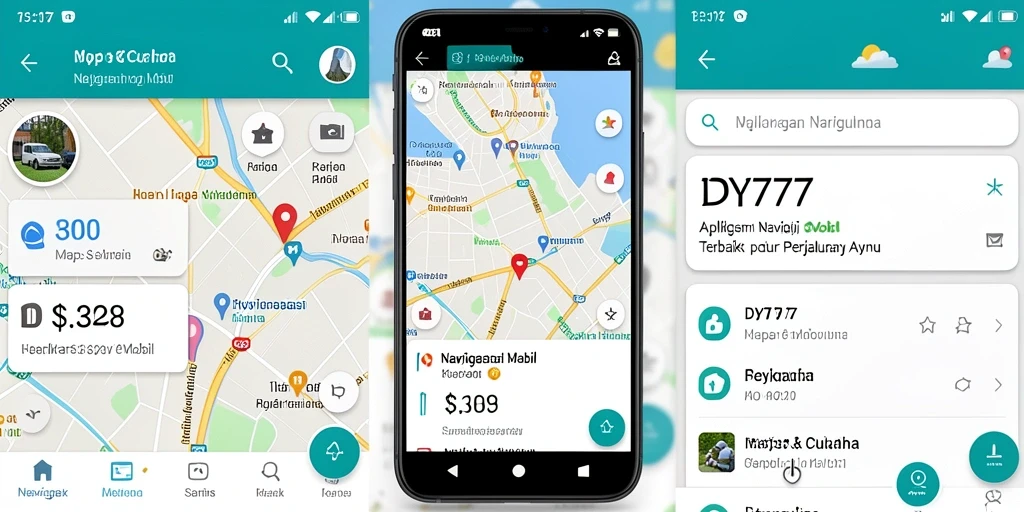 Antarmuka aplikasi DY777 yang memudahkan navigasi mobil.