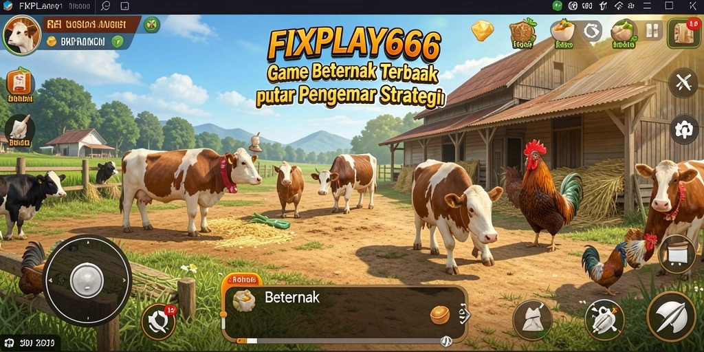 Antarmuka FIXPLAY666 menampilkan peternakan yang rapi dan teratur.