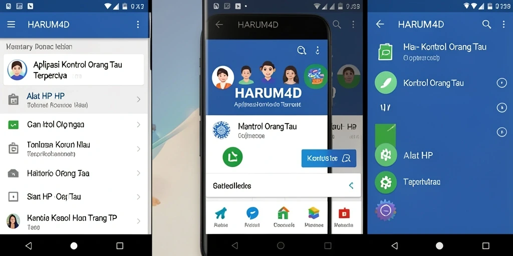 Antarmuka aplikasi HARUM4D untuk kontrol orang tua yang intuitif dan mudah digunakan.