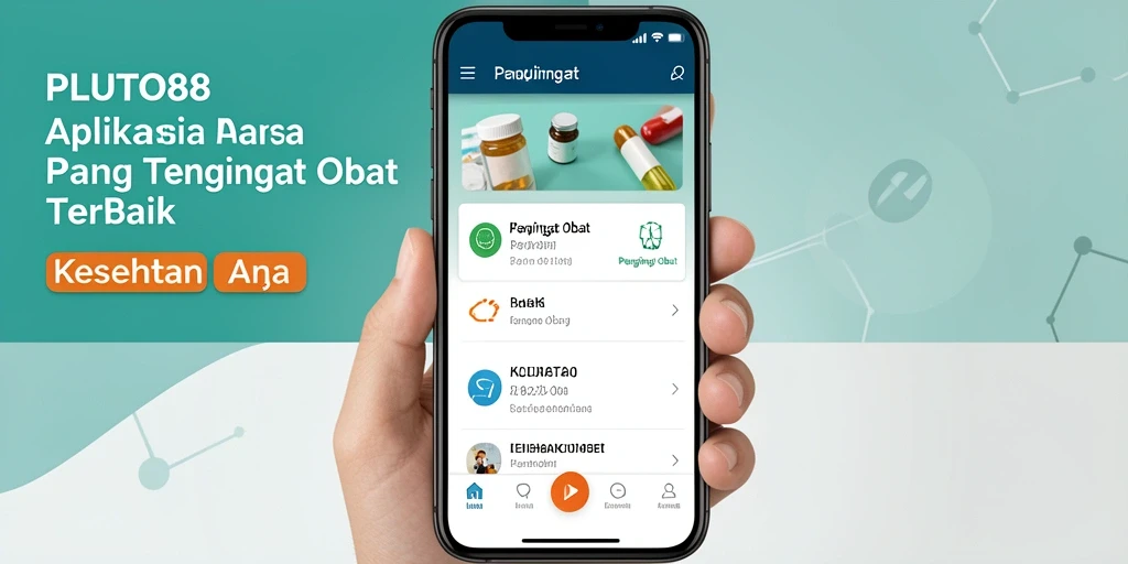 Antarmuka PLUTO88 menampilkan pengingat obat yang jelas dan mudah dipahami.