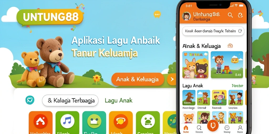 Tampilan antarmuka UNTUNG88 dengan banyak pilihan lagu anak.