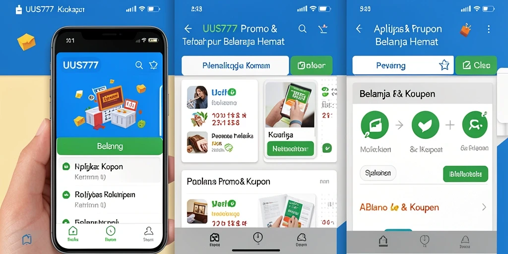 Antarmuka UUS777 menampilkan berbagai kupon menarik untuk belanja.
